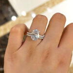 S925 4.0Ct Classic Created White Sapphire Oval Cut Wedding Ring Set
