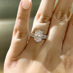 S925 4.0Ct Classic Created White Sapphire Oval Cut Wedding Ring Set - Image 2