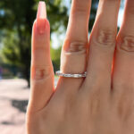 S925 Fashion Emerald Cut Diamond Women's Wedding Band In Sterling Silver - Image 5