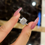 S925 Exclusive Cushion Cut Women's Engagement Ring In Sterling Silver - Image 3