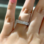 S925 Unique Cushion & Radiant Cut Women's Wedding Band In Sterling Silver - Image 2