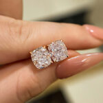 S925 2.0Ct*2 Classic Crushed Ice Cushion Cut Women's Stud Earrings In Sterling Silver - Image 13