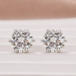 S925 Moissanite Classic 1.2Ct*2 Round Cut 6 Prong Stud Earrings In Sterling Silver - Image 2