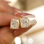 S925 2.0Ct*2 Classic Crushed Ice Cushion Cut Women's Stud Earrings In Sterling Silver - Image 9