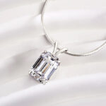 S925 3.5Ct Lovely Emerald Cut Necklace - Image 2