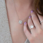 S925 Elegant Halo Cushion Cut Pendant Necklace - Image 3