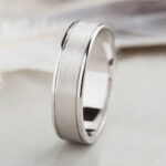 S925 Maxine Classic Matte and Polished Men's Wide Wedding Band - Image 5
