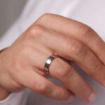 S925 Maxine Classic Matte and Polished Men's Wide Wedding Band - Image 6