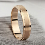 S925 Maxine Classic Matte and Polished Men's Wide Wedding Band - Image 3