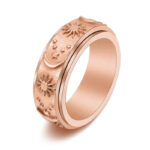 Tungsten Ring Sun Moon and Stars Anniversary Rings For Men - Image 5