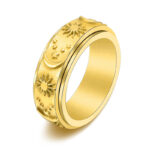 Tungsten Ring Sun Moon and Stars Anniversary Rings For Men - Image 2
