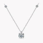 S925 Moissanite 2.0 Carat Round Cut Pendant Necklace