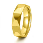Maxine Fashion Tungsten Carbide Rhomboid Men's Wide Wedding Band - Image 2
