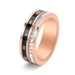 Rotatable Square Diamond Tungsten Ring with Roman Numerals For Men - Image 3
