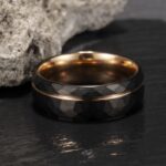 Two-Tone Rose Gold Tungsten Steel Men's Ring - Image 3