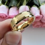 Simple Tungsten Steel Yellow Men's Ring