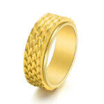 Maxine Classic Tungsten Carbide Dragon Scale Rotatable Men's Wide Wedding Band - Image 6