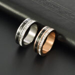 Rotatable Square Diamond Tungsten Ring with Roman Numerals For Men - Image 5