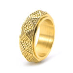 Maxine Vintage Tungsten Carbide Pyramid Men's Wide Wedding Band - Image 2