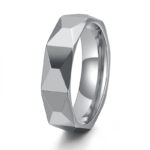 Maxine Fashion Tungsten Carbide Rhomboid Men's Wide Wedding Band - Image 3