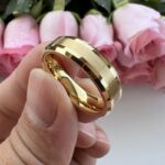 Simple Tungsten Steel Yellow Men's Ring - Image 2