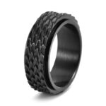 Maxine Classic Tungsten Carbide Dragon Scale Rotatable Men's Wide Wedding Band - Image 5