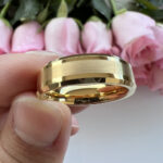 Simple Tungsten Steel Yellow Men's Ring - Image 3