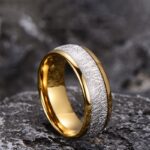 Twisted Branch Tungsten Steel Ring with Frosted Texture Unique Luxury Men's Ring - Image 2