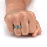 Maxine Classic Tungsten Carbide Dragon Scale Rotatable Men's Wide Wedding Band - Image 3