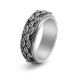 Tungsten Carbide The Eye of God Men's Wide Wedding Band - Image 3