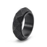 Maxine Vintage Tungsten Carbide Pyramid Men's Wide Wedding Band - Image 4