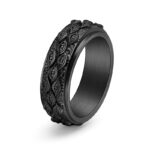 Tungsten Carbide The Eye of God Men's Wide Wedding Band - Image 4