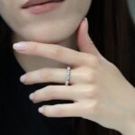 S925 Full Eternity Pear Cut Diamond Wedding Band Anniversary Rings for Her - Image 7
