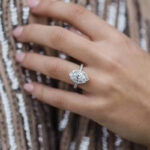 S925 Unique Design Halo Oval Cut Sona Simulated Diamond Engagement Ring In Sterling Silver - Image 3