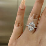 S925 Unique Design Halo Oval Cut Sona Simulated Diamond Engagement Ring In Sterling Silver - Image 2