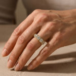 S925 Halo Round Cut Five Stone Anniversary Ring For Her - Image 15