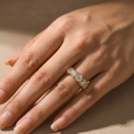 S925 Halo Round Cut Five Stone Anniversary Ring For Her - Image 16