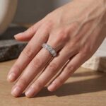 S925 Halo Round Cut Five Stone Anniversary Ring For Her - Image 6