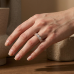 S925 Halo Round Cut Five Stone Anniversary Ring For Her - Image 9