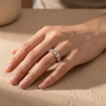 S925 Halo Round Cut Five Stone Anniversary Ring For Her - Image 11