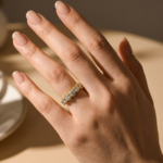 S925 Halo Round Cut Five Stone Anniversary Ring For Her - Image 17