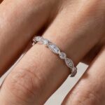 S925 Art Deco Half Eternity Sona Simulated Diamond Women's Wedding Band