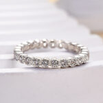 S925 Vintage Pave Wedding Band In Sterling Silver