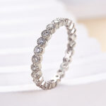 S925 Vintage Pave Wedding Band In Sterling Silver - Image 4