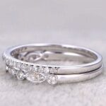 S925 Half Eternity Stackable Sona Simulated Diamonds Wedding Band Set - Image 4