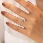 S925 Vintage Leaf & Vine Art Deco Wedding Band In Sterling Silver - Image 2