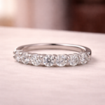S925 Moissanite Round Cut Wedding Band - Image 3