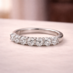 S925 Moissanite Round Cut Wedding Band - Image 4