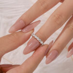 S925 Classic 0.7Ct Round Cut Half Wedding Band In Sterling Silver - Image 2