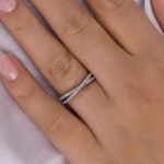 S925 Classic X Criss Cross Wedding Band For Women In Sterling Silver